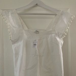 White J.Crew Embellished Top